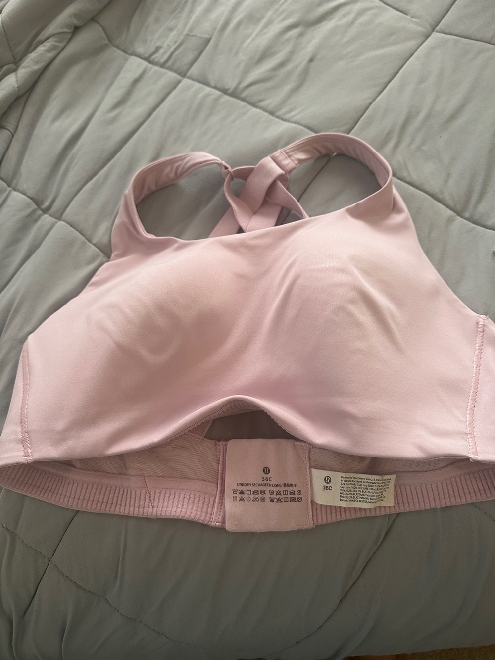 lululemon athletica Soft Pink Crisscross Back Sports Bra